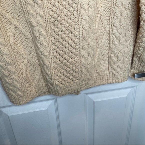 Kennedy of Ardara Irish Hand Cable Knit Pure Wool Fishermans Sweater in Cream M - Picture 8 of 16